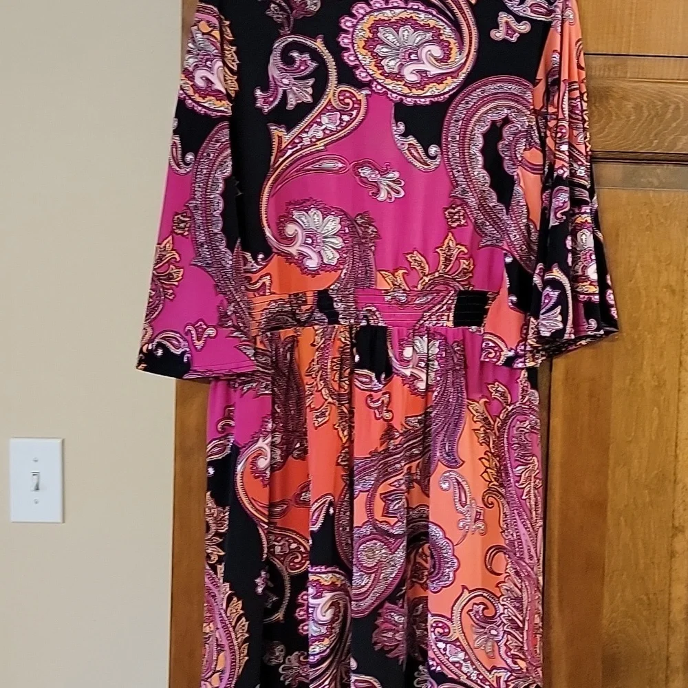 MSK Paisley Dress in Pink and Orange - Picture 5 of 5